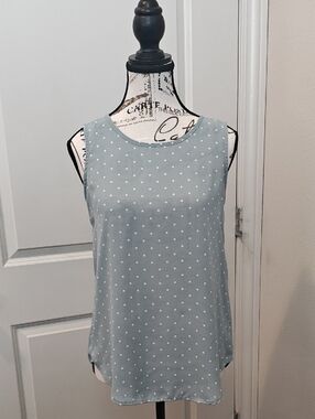 Maurices Light Blue Polka Dot Sleeveless Tank